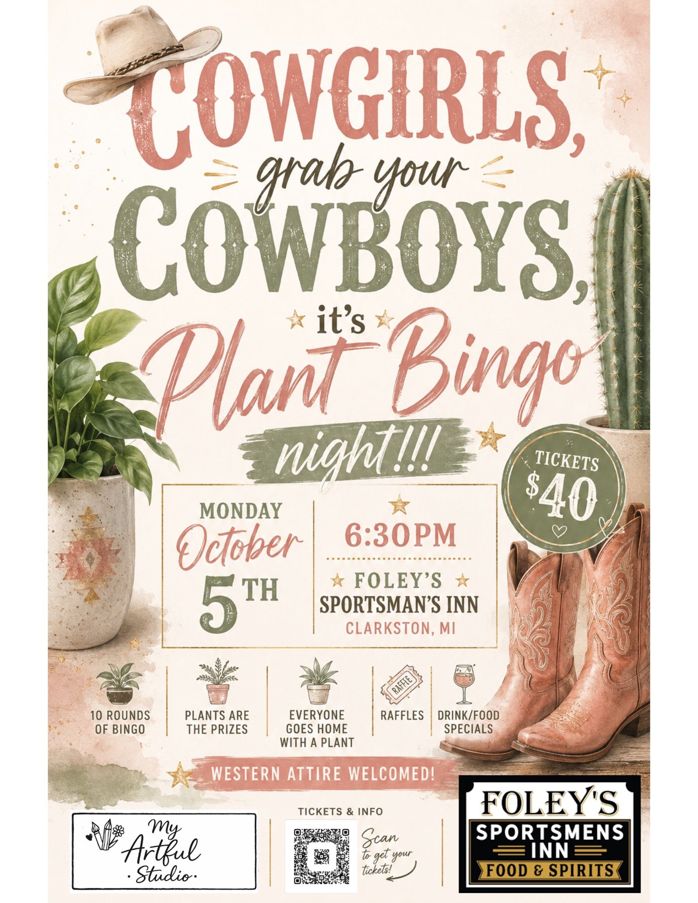 Plant Bingo night flyer